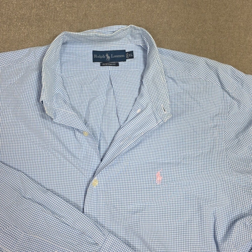 Vtg Polo Ralph Lauren Mens Button Down‎ Shirt Pink Pony Logo Size XL Plaid